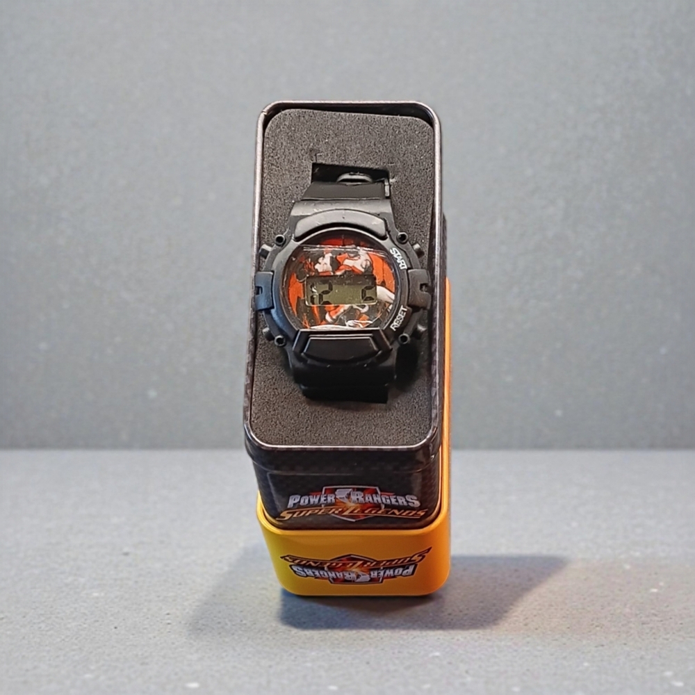 Disney Red Ranger Collectible Watch, Tin Box, Papers & a New Battey on 12-30-25